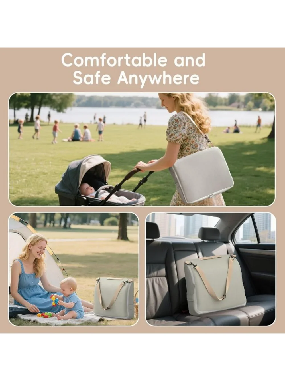 Portable Baby Changing Pad - Waterproof Travel Diaper Mat, Backpack Style